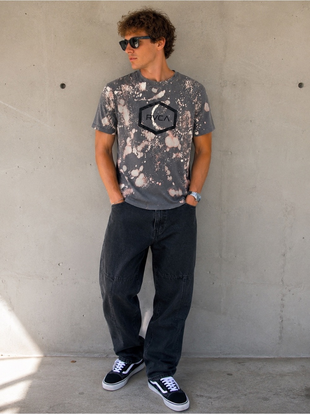 One of a Kind RVCA Reverse Tie Dye Tee | Hand Upcycled by Me